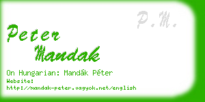 peter mandak business card